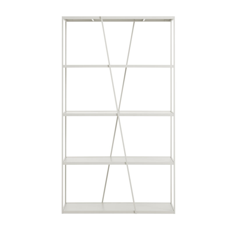 NeedWant Etagere Bookcase, (4 Shelves) 73" H x 42" W x 19" D, Putty
