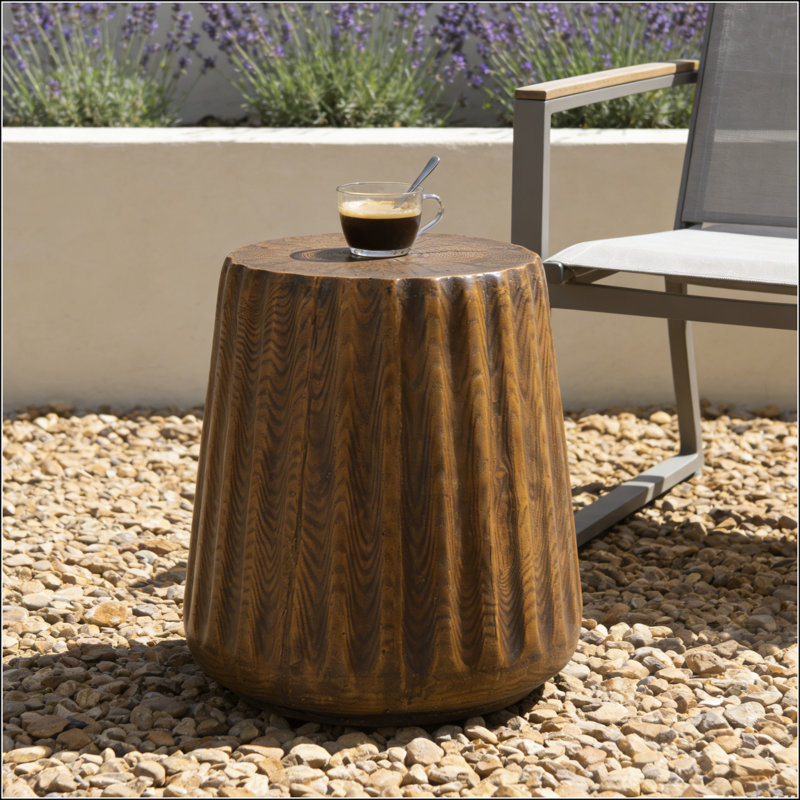 Tree Stump MGO Side Table with Wood Grain Finish