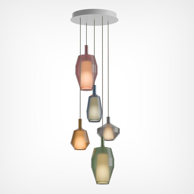 Mom Round Chandelier Pendants, 5 Lights, Mixed Color