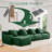Evergreen 148" W x 65.7" D x 27.9" H 4-Seat Teddy Fabric L-Shaped Sectional Sofa-661965917-661965888