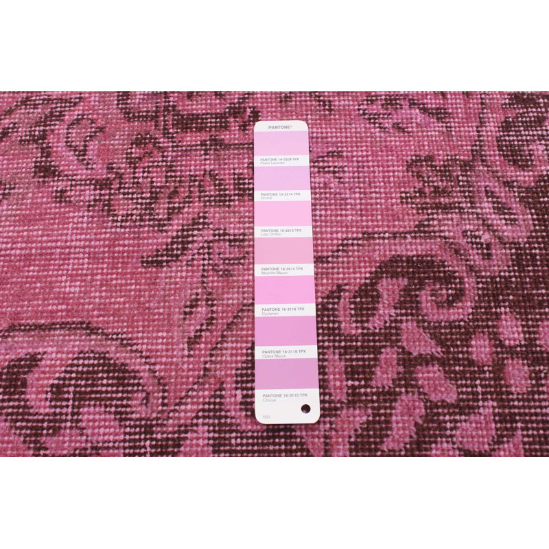 Tapis rose en laine noué à la main de conception unique 2000 pi 5 pi 5 po x 9 pi 7 po Odermatt
