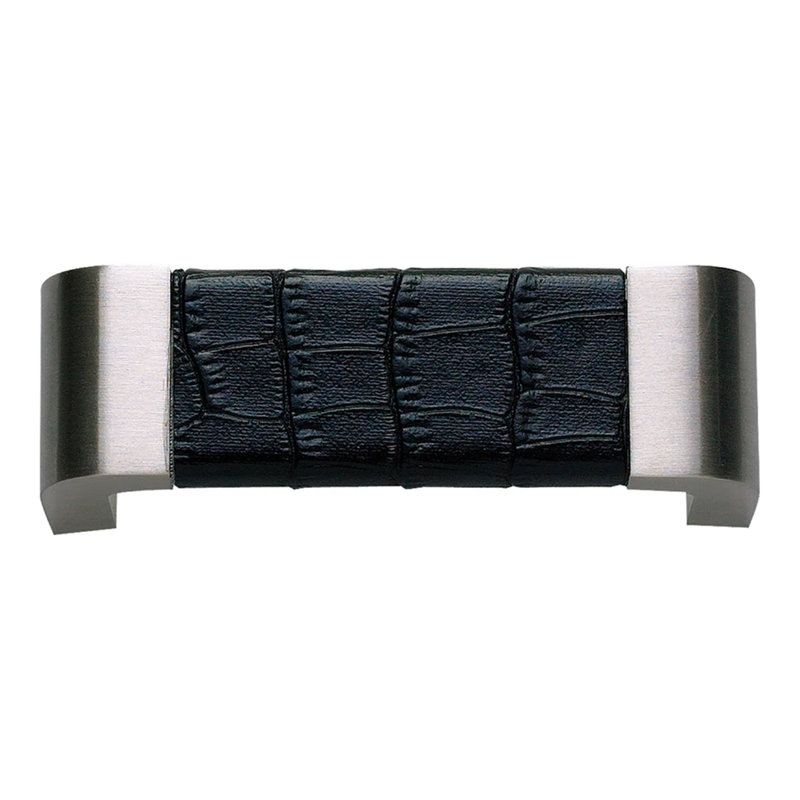 Paradigm Bar Pull, 6 5/16", Brushed Nickel/Black Croc