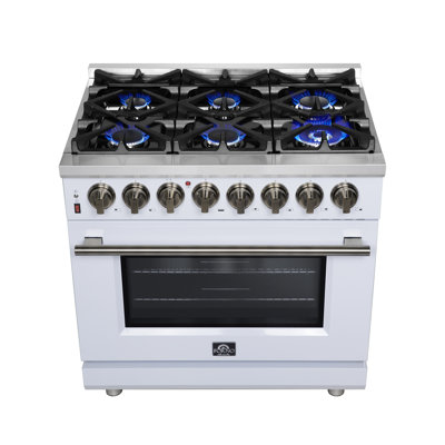 Massimo 36 in. Dual Fuel Range White