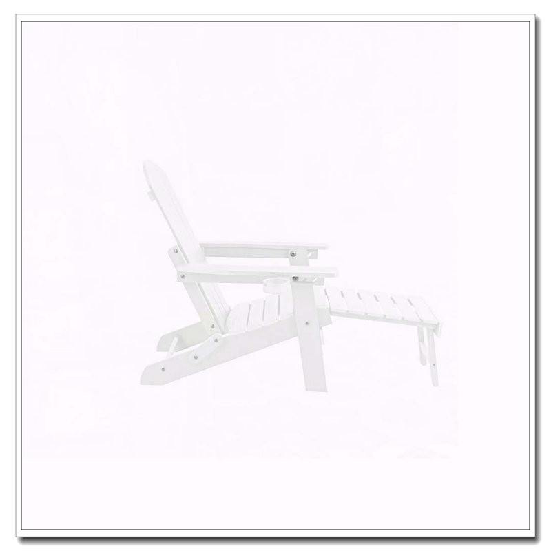 Ensemble de 2 chaises longues d'extérieur toutes saisons avec repose-pieds caché, porte-gobelet et conception pliable, Blanc