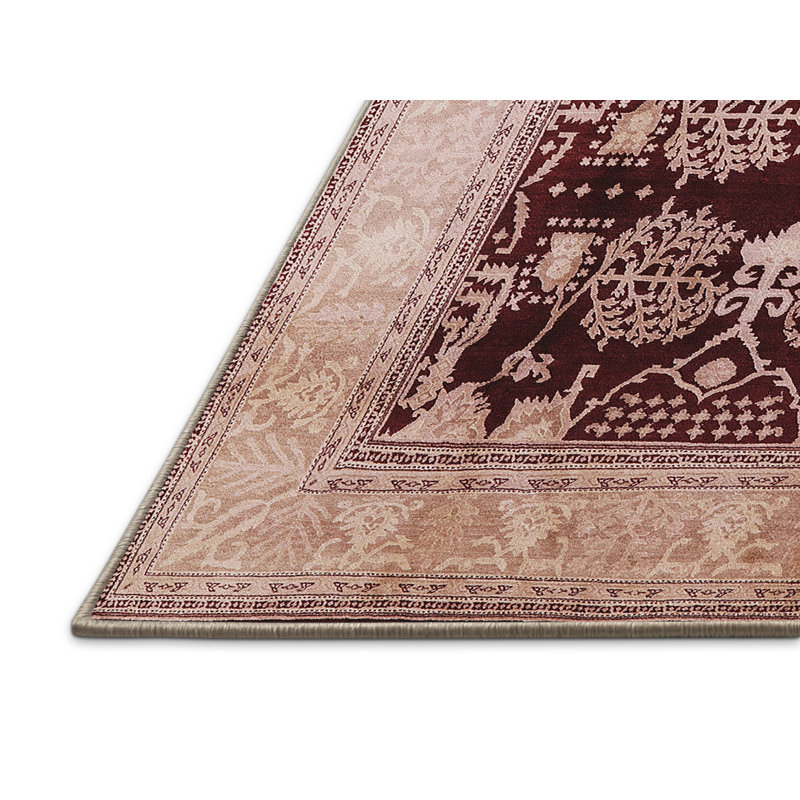 Tapis oriental rouge foncé / beige Aldon, Rectangle 6 pi x 9 pi