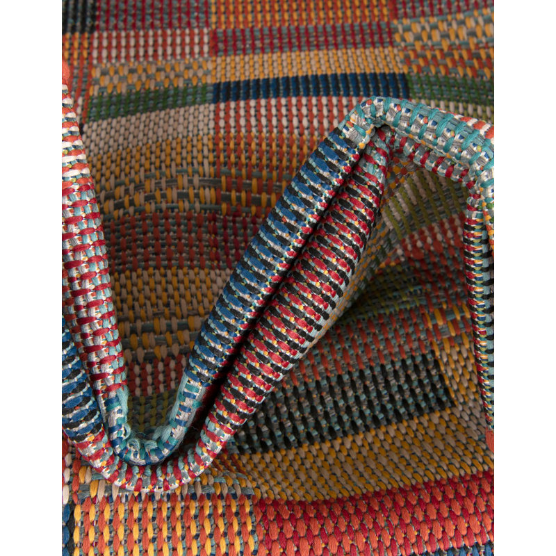 Striped Indoor / Outdoor Rug, Rectangle 6'1" x 9'