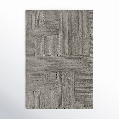Peeta Geometric Hand-Tufted Wool Black/Ivory Area Rug