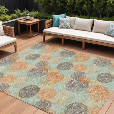 Tapis intérieur lavable à pois 10 pi x 14 pi