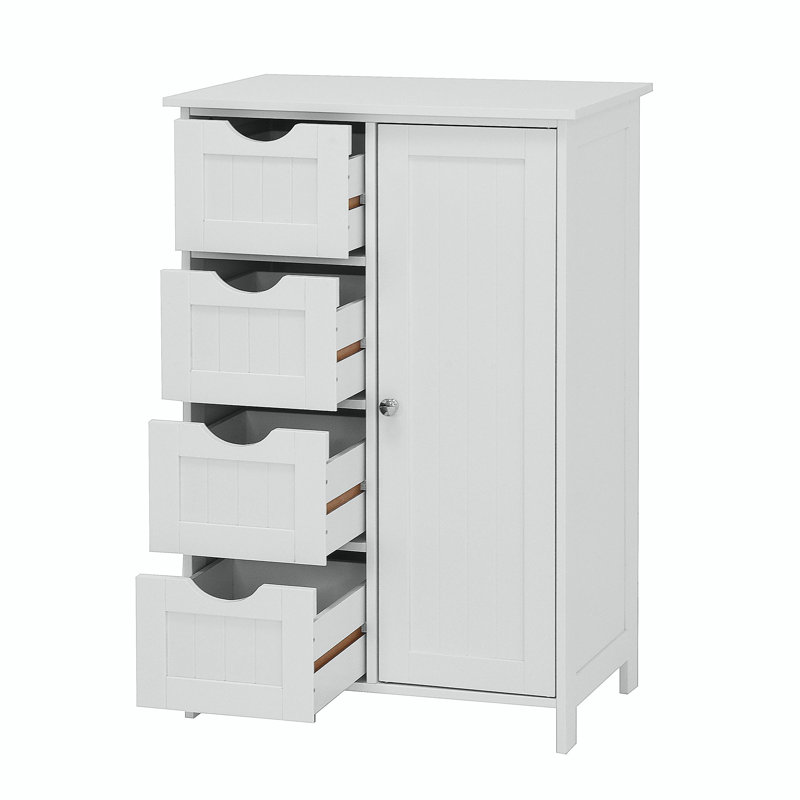 Armoire de rangement pour salle de bain, armoire de plancher avec tablette réglable et tiroirs