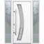 Porte d'entrée extérieure prémontée en acier Deux 6500 blanche, 2 fenêtres latérales extérieures, inserts en acier inoxydable, style moderne, peinte - L 14 + 36 + 14 x H 80 - Ouverture à gauche vers l'intérieur-111445119-111445121-111445116