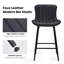 Ensemble de 2 tabourets de bar, capacité de poids: 300 lb, revêtement en similicuir avec structure en métal, tabourets de bar modernes sans accoudoirs, convenant aux îlots de cuisine et aux bars - noir
