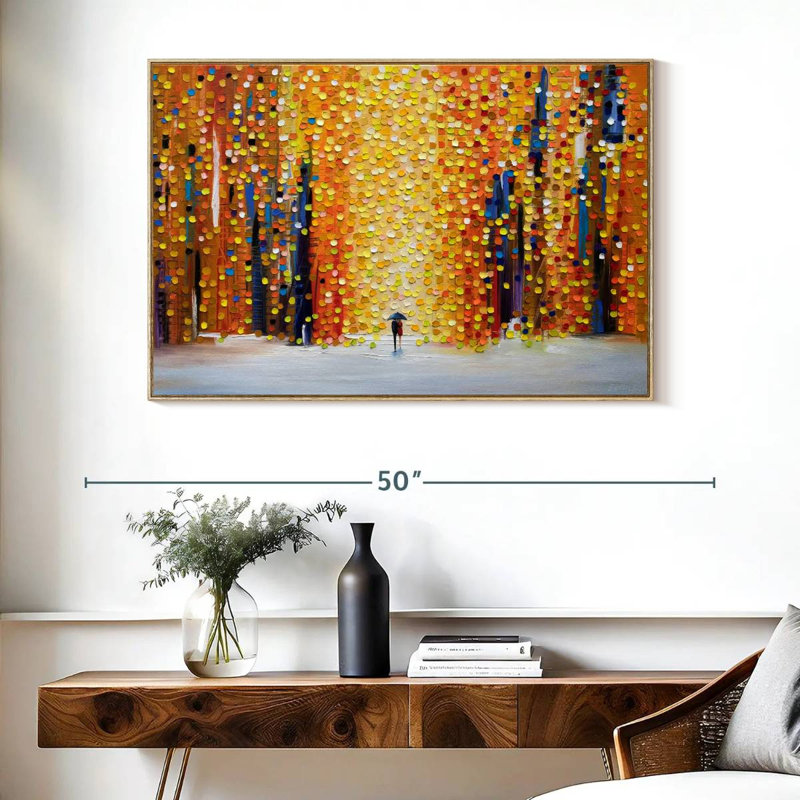 Sunset Feelings, Floating Frame Natural Wood, 40" X 27"