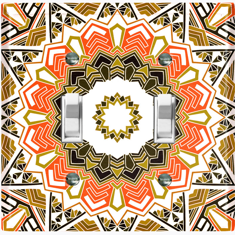 Élégante plaque murale à bascule à deux bandes Mandala