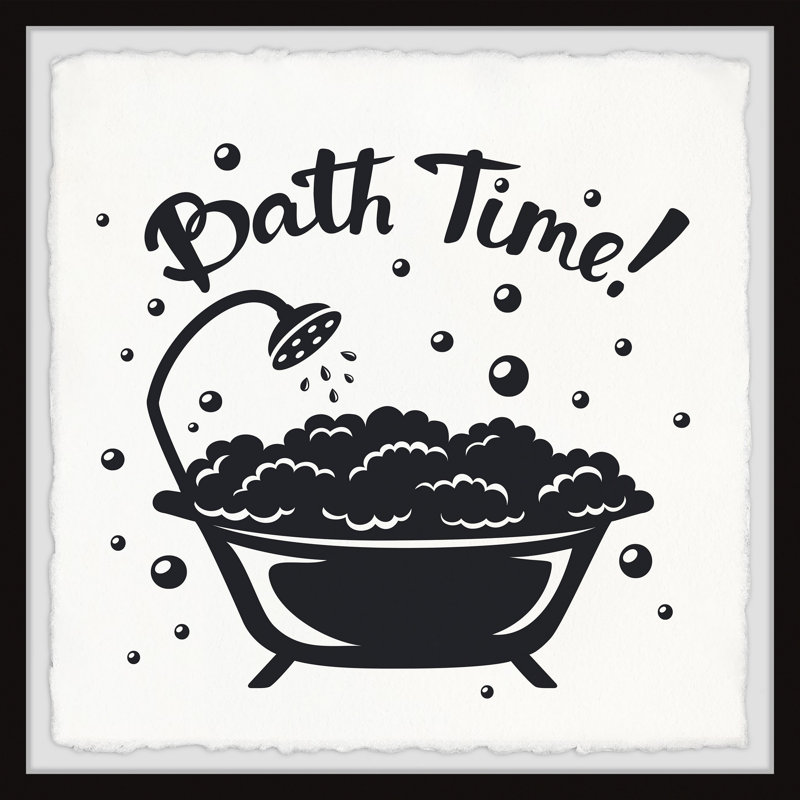 Time to Bath par Marmont Hill - reproduction de cadre photo, L 12 po x H 12 po