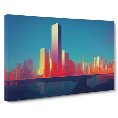 Epic City Skyline Architecture Abstract - Wrapped Canvas