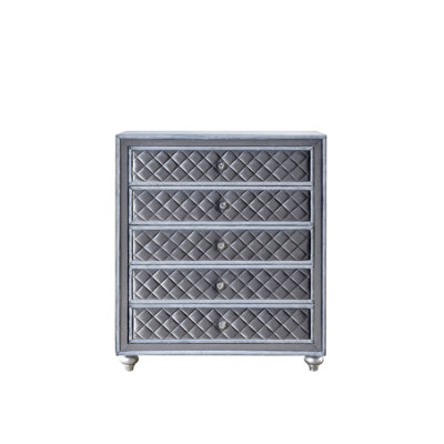 Commode 5 tiroirs avec tiroir capitonné pour la chambre à coucher