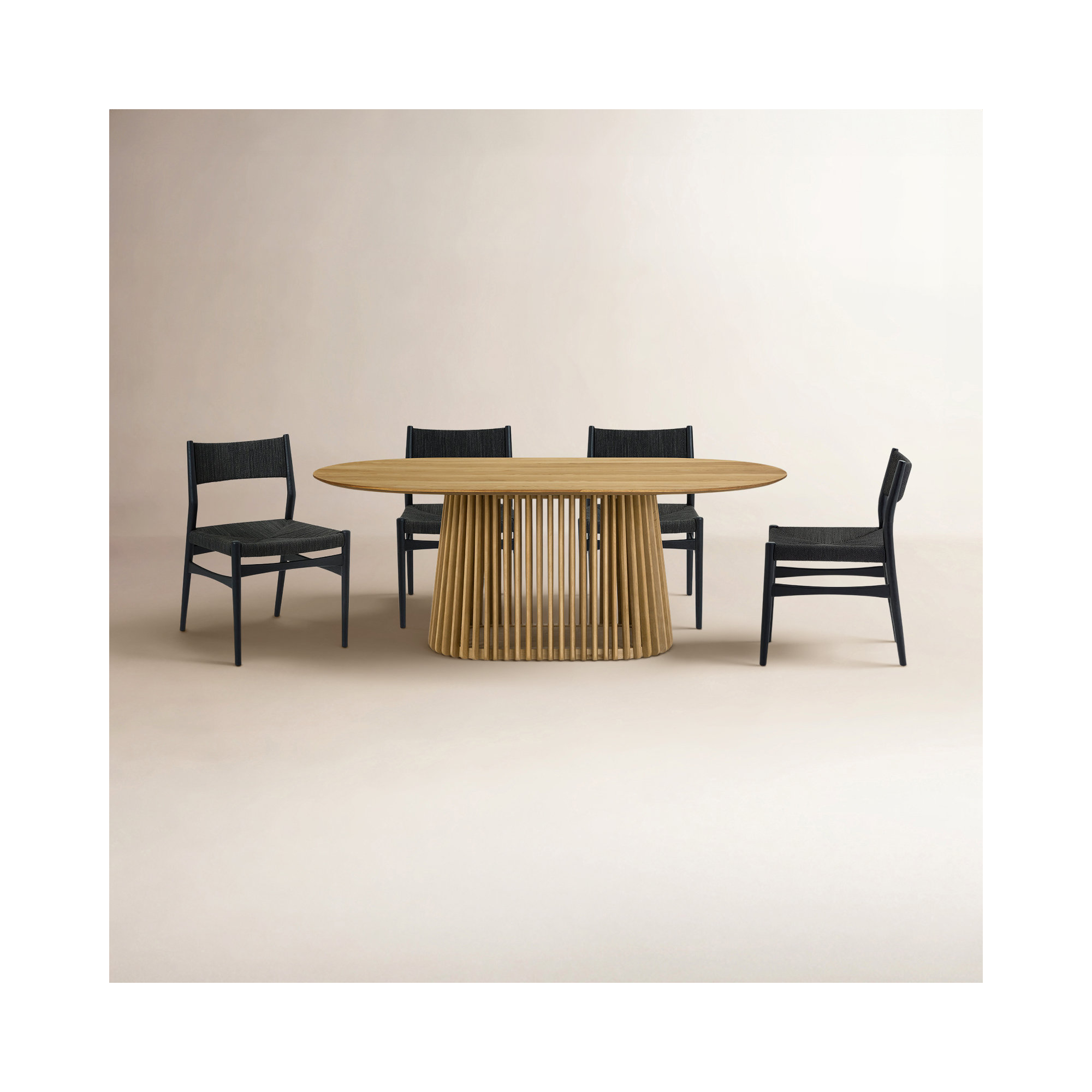 Brysa 5 - Piece Extendable Dining Set, Natural, Black, Natural