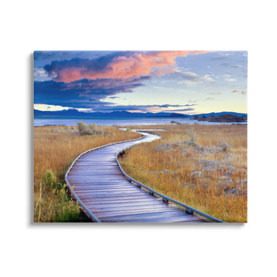 Au-526-Canvas " Coastal Boardwalk Sunset " by Dennis Frates