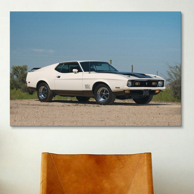 «Ford Mustang Mach I» par Lyall, reproduction de photo sur toile, H 12 po x l 18 po x p 1,5 po