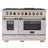 KUCHT 48 in. 6.7 cu. ft. 8 Burners Dual Fuel Range for Propane Gas in Stainless Steel with Gold Accents and Kucht Horus Thermostat-98431870