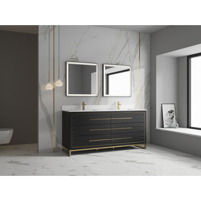 Ensemble de meuble-lavabo double 72 po Emilis