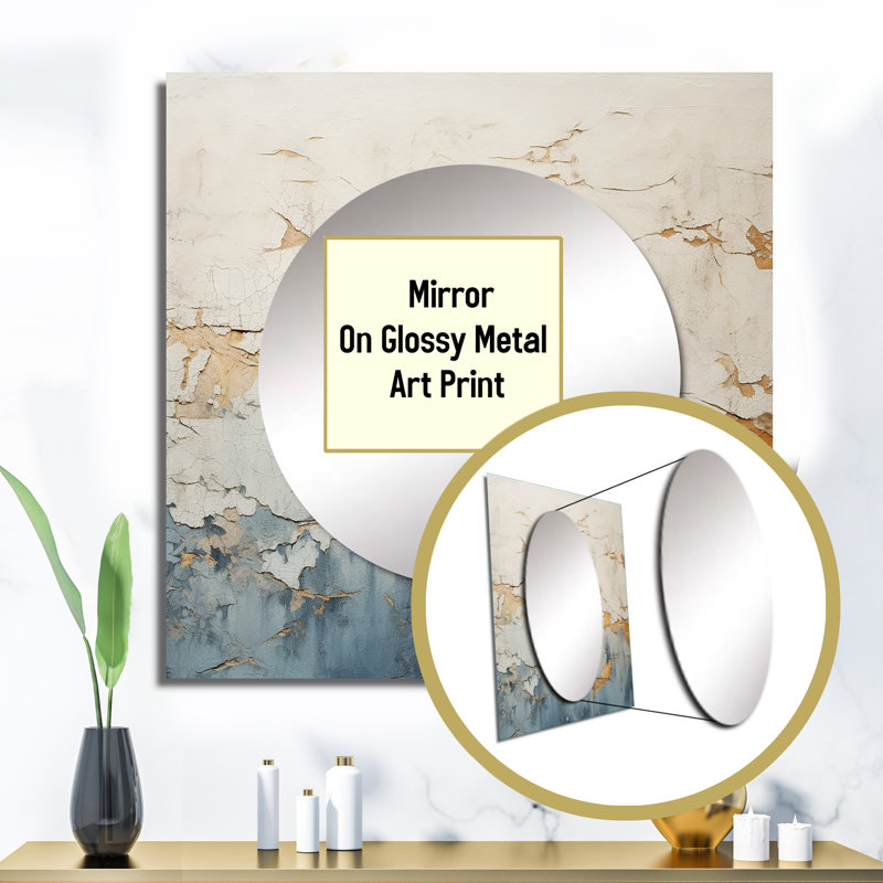 Maikas - Grand miroir carré abstrait pour décoration murale, 36 po x 36 po