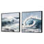 Mouvement de vagues océaniques - ensemble de 2 collages carrés de plage et d'océan-921539436-921539437