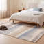 Tapis Jasmine moderne à rayures effet pinceau, bleu, gris et beige, lavable à la machine, antidérapant, à poils courts, pour l'intérieur et l'extérieur, adapté aux animaux domestiques, idéal pour le salon, la chambre, la salle à manger, l'entrée, le couloir ou le bureau.-1494511228