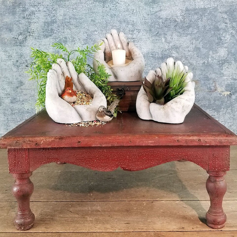 Pot de fleurs statue en ciment