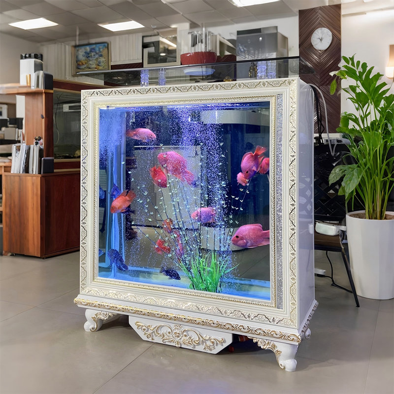 Aquarium rectangulaire 31,5 po à filtration latérale blanc, 52,83 gallons (H 50 po x l 31,5 po x P 15,75 po)