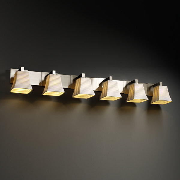 Araea 6 - Light Vanity Light, Bamboo, Brushed Nickel