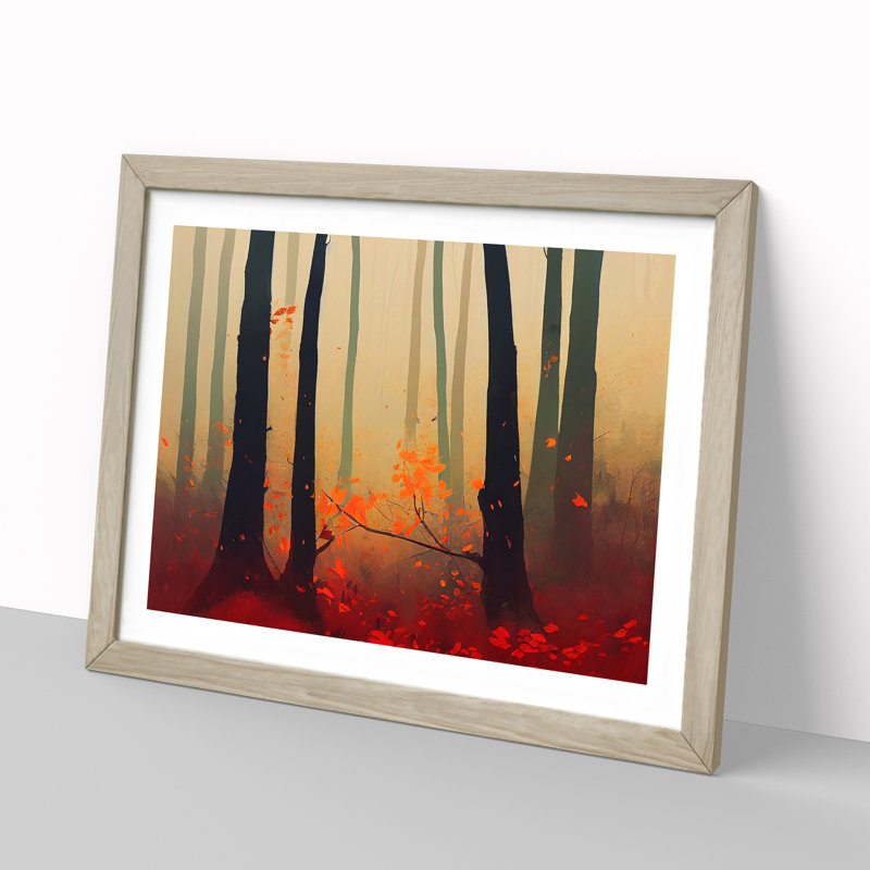 Vibrant Autumn Forest - Framed Print, 34cm H x 46cm W x 2cm D, Oak