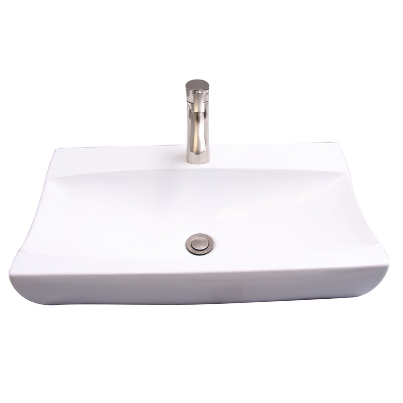 Lavabo de salle de bain vasque rectangulaire en porcelaine vitrifiée Ramsey