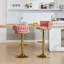 Ensemble de 2 tabourets de bar George avec dossier rembourré en velours tissé, tabourets de comptoir réglables en hauteur, tabourets de cuisine pivotants pour îlot de cuisine, bar, rose-1652125575-1652125572