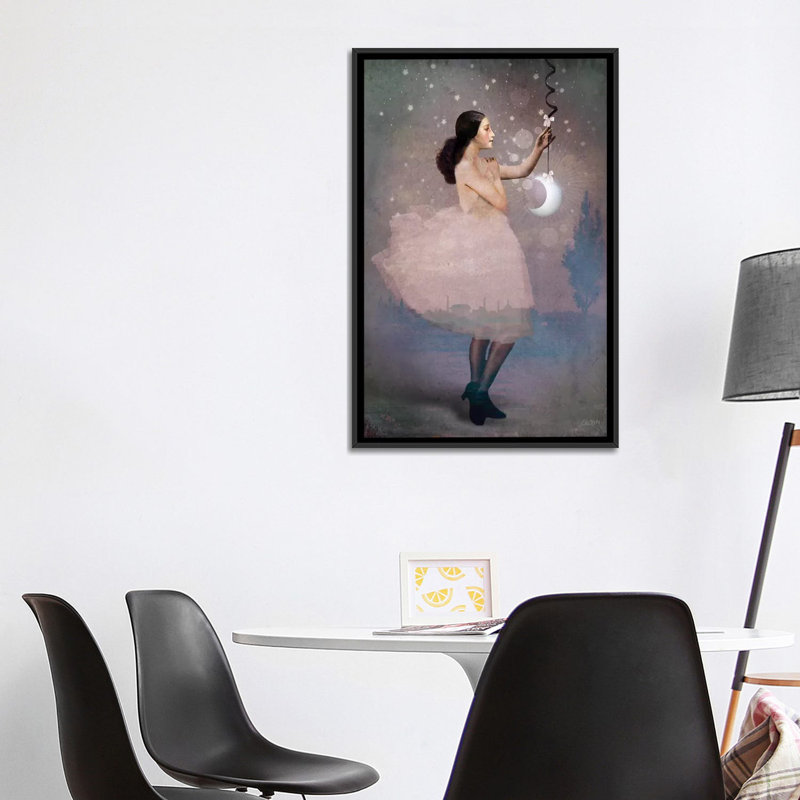 «Magic Ribbon» par Catrin Welz-Stein - impression d'art graphique, H 40 po x l 26 po x P 1,5 po, Toile avec cadre noir