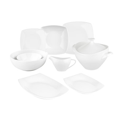 Saldivar Porcelain China Dinnerware Set 24 Piece - Service for 6