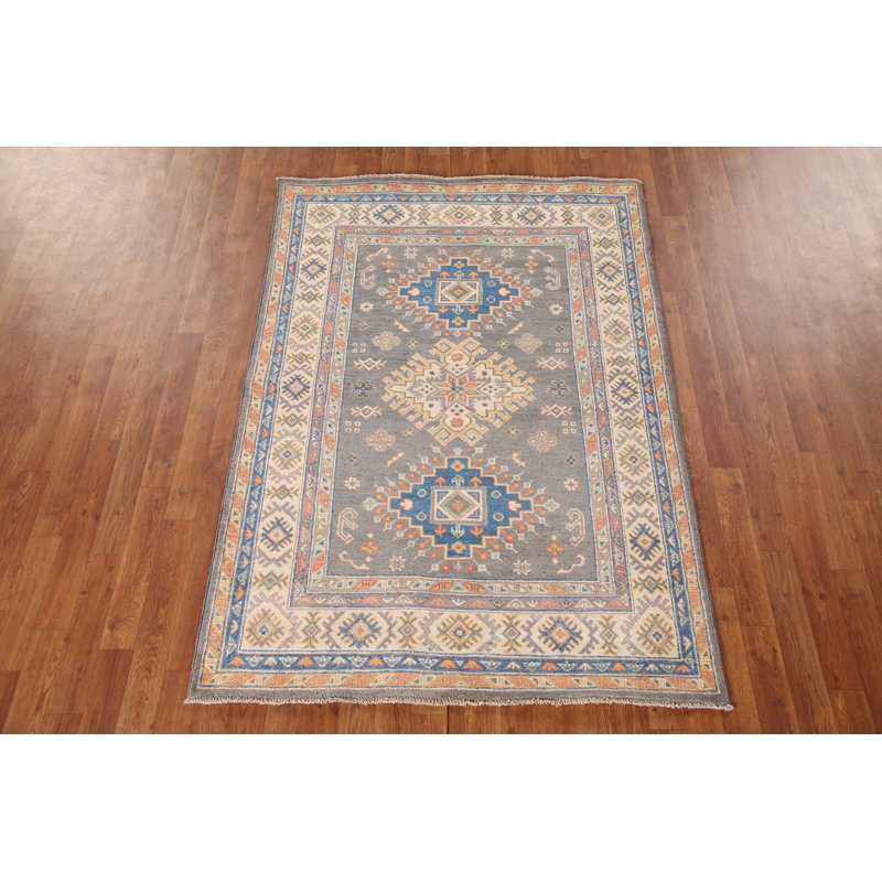 Tapis oriental géométrique Kazak 4 x 6