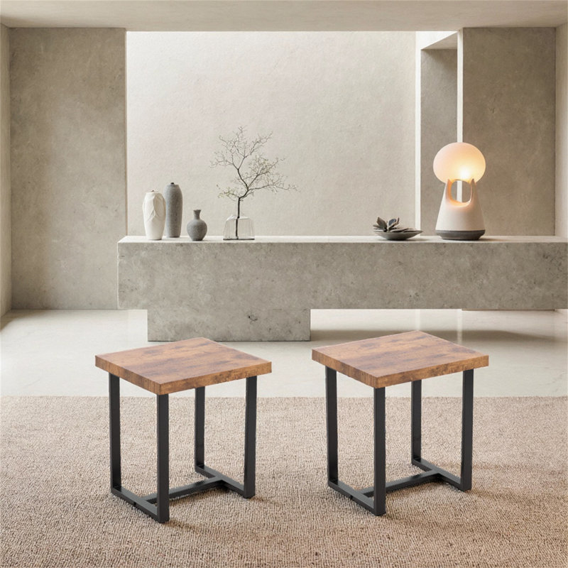 Ensemble de table de canapé deux pièces avec pieds en métal