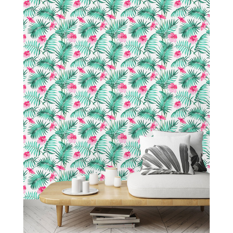 Rouleau de papier peint à motif de feuilles tropicales Bartell, L 16,67 po x l 25 po