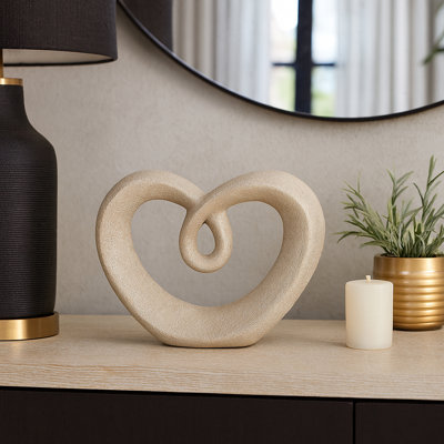 Objets décoratifs pour la décoration intérieure - Sculpture abstraite en forme de cœur pour décor de cuisine ou de table - Décorations et statues modernes pour le salon, le style de tablette ou le vestibule - 8 po