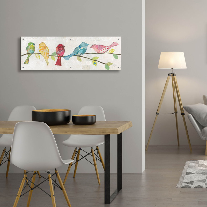 «Catching Up I» par Courtney Prahl, ensemble d'art mural en verre acrylique, 3 pièces, H 16 po x l 48 po