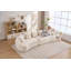 Canapé courbé désossé, canapé modulaire à compression de 110 po, blanc haute densité, canapé-lit pour salon, salon, appartement, chenille-884160442