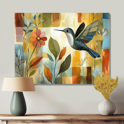 Hummingbird and Bloom - Bird Metal Art