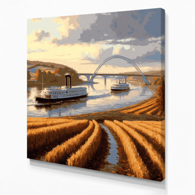 USA State Missouri Brown Canvas Wall Art