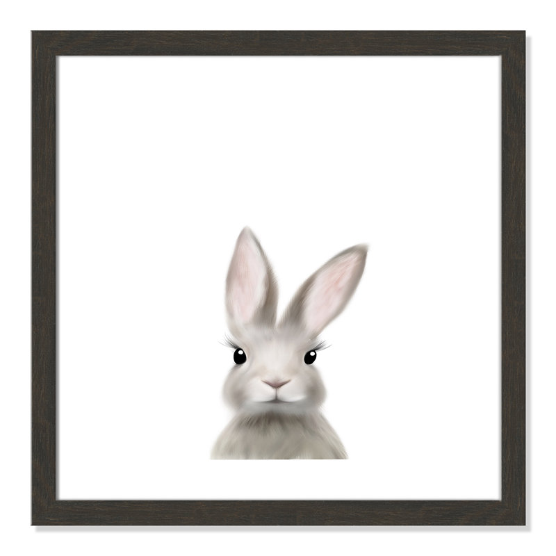 Art encadré en lapins forestières, Encadré de boîte noir, H 27,5 po x l 27,5 po x P 1,19 po