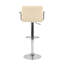 Ensemble de 2 tabourets de bar réglables en polyuréthane beige avec siège rembourré confortable Hengming - idéal pour îlot de cuisine, restaurant et salon