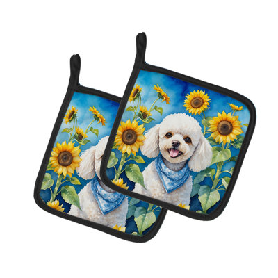Ensemble de poignées en polyester Caroline's Treasures In Sunflowers