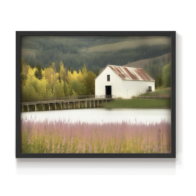 Paysage, série XLII, impression encadrée, H 22 po x l 28 po, Noir, noir, noir, noir