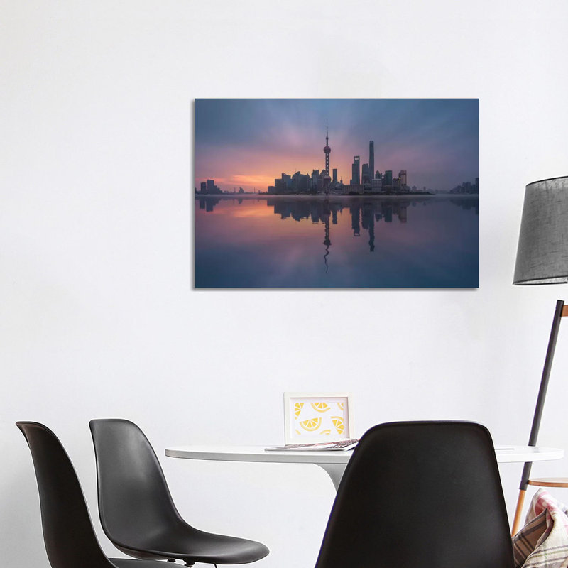 Sunrising Shnaghai 1 Piece Wrapped Canvas Wall Art, 66.04cm H x 101.6cm W x 3.81cm D