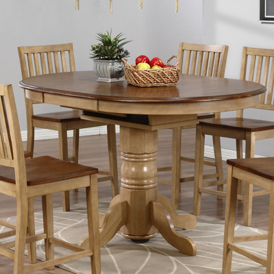 Huerfano Valley Extendable Oak Oval Solid Wood Top Dining Table